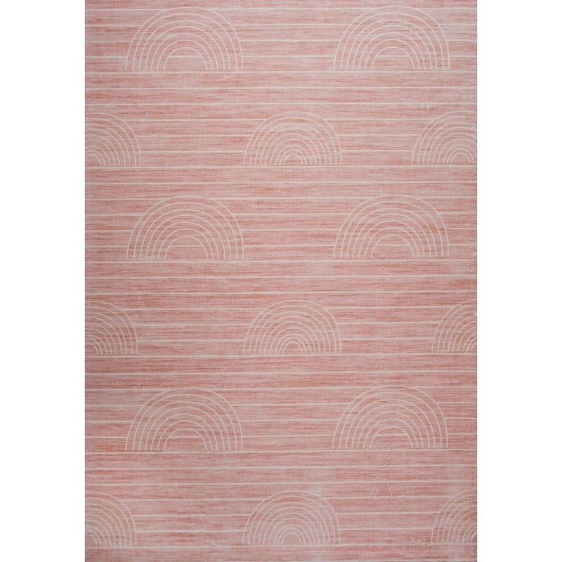 Rug Branch Kids Rainbow Soft Playmat Pink 7 ft. x 10 ft. Indoor Soft Area Rug DA1101PK710
