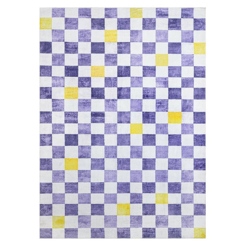 TOWN & COUNTRY PLAY Niko Checkmate Purple/Multi 6 ft. x 9 ft. Indoor Area Rug 2A-29340-358