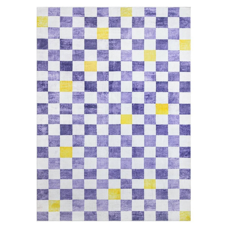 TOWN & COUNTRY PLAY Niko Checkmate Purple/Multi 8 ft. x 10 ft. Indoor Area Rug 1-29340-358