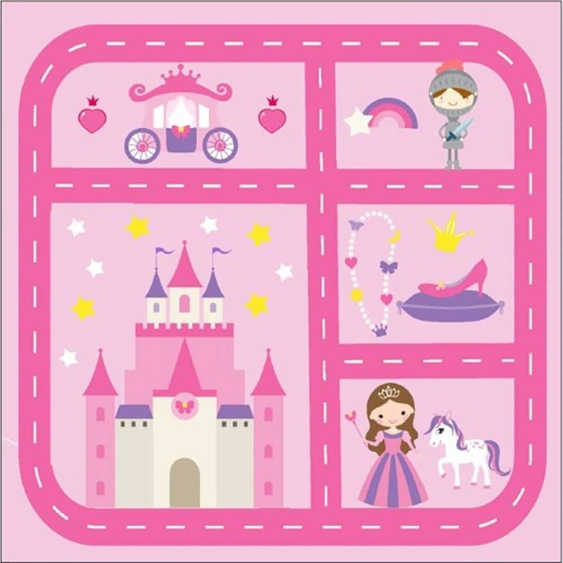 TrafficMaster Princess Play Town Doormat 4 ft. x 4 ft. Kids Play Area Rug 40-PRNC-208