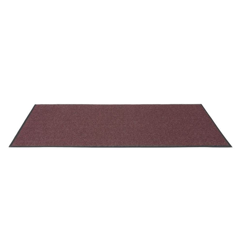 Unbranded Chevron Rib Burgundy 2 ft. x 3 ft. Indoor/Outdoor Commercial Door Mat 0143511022x3A