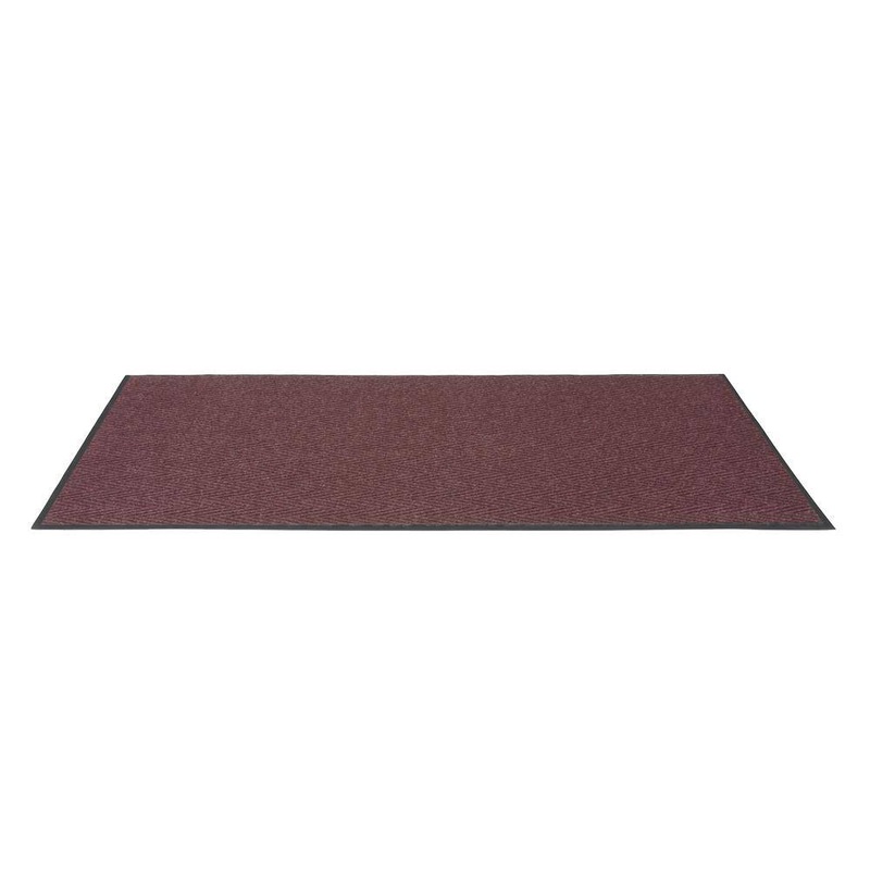 Unbranded Chevron Rib Burgundy 3 ft. x 10 ft. Indoor/Outdoor Commercial Door Mat 01435110230001000A
