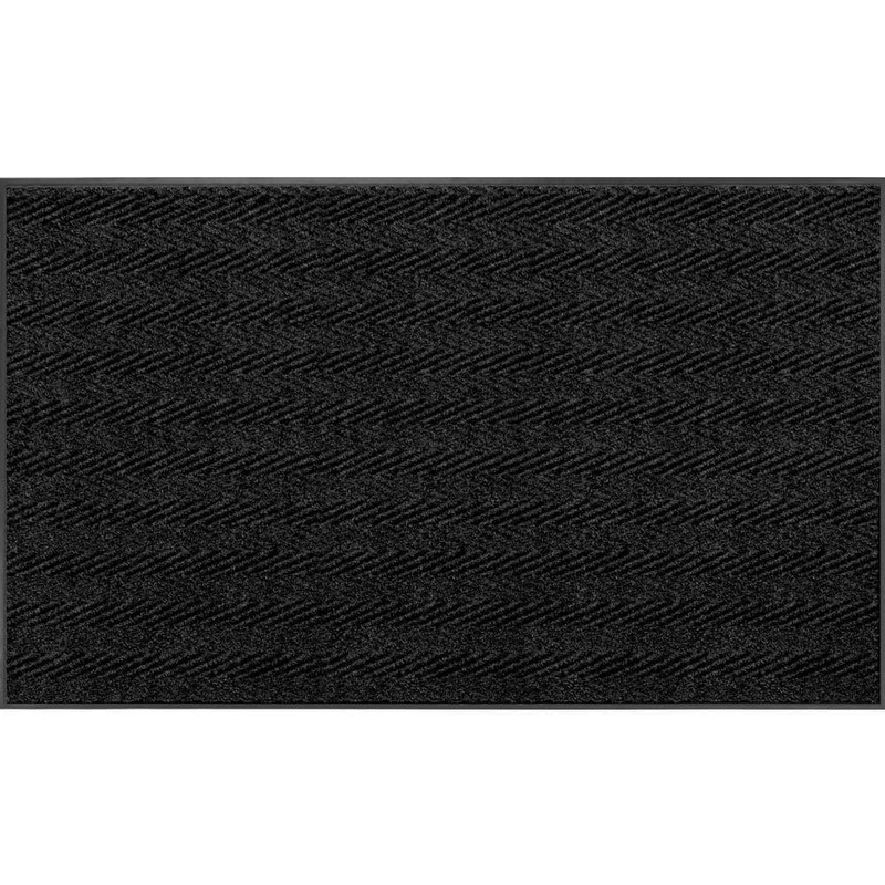Unbranded Chevron Rib Charcoal 4 ft. x 6 ft. Non-Slip Indoor Commercial Door Mat 0143517014x6A