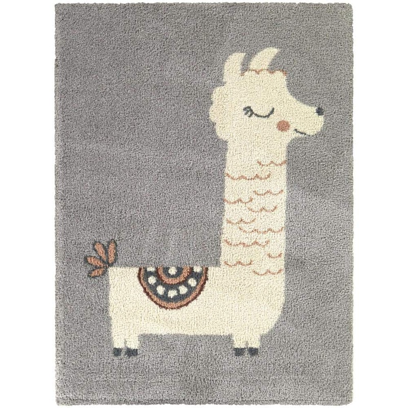 Unbranded Cid Grey 2 ft. x 3 ft. Llama Area Rug 3128970