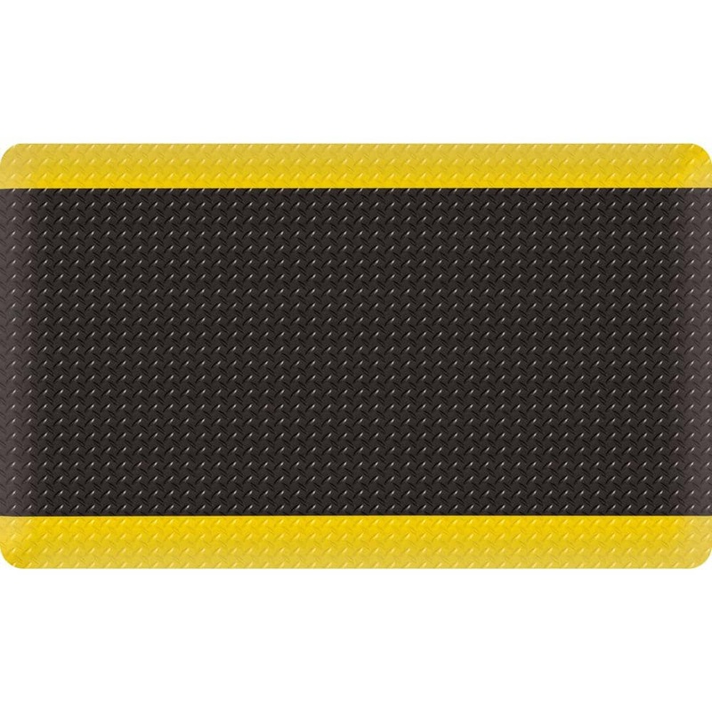 Unbranded Diamond Star DF Black Yellow 9/16 in. 3 ft. x 10 ft. Vinyl Indoor Commercial Door Mat 39067090330001000