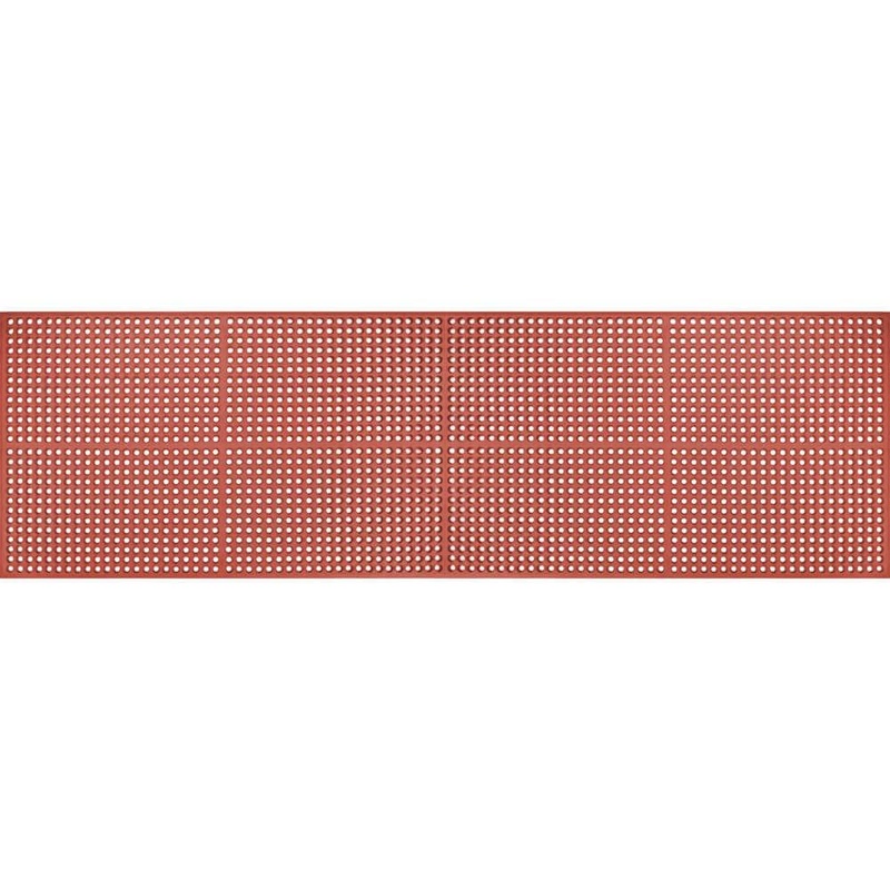 Unbranded Work Step 1/2 in. Red 3 ft. x 10 ft. Rubber Anti-Fatigue Indoor Commercial Floor Mat 3937801013×10
