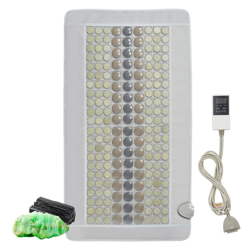 VEVOR Heating Pad Gray 21.65 in.x 39.37 in. leather,heated, indoorNatural Jade and 54 Tourmaline Stones 103-159 F Heating Pad ZXKYSJRDZXKY35W0GV1