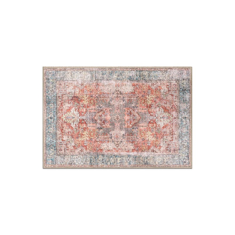 World Rug Gallery Amber Multi 2 ft. x 3 ft. Vintage Inspired Distressed Machine Washable Area Rug 6031MULTI2X3