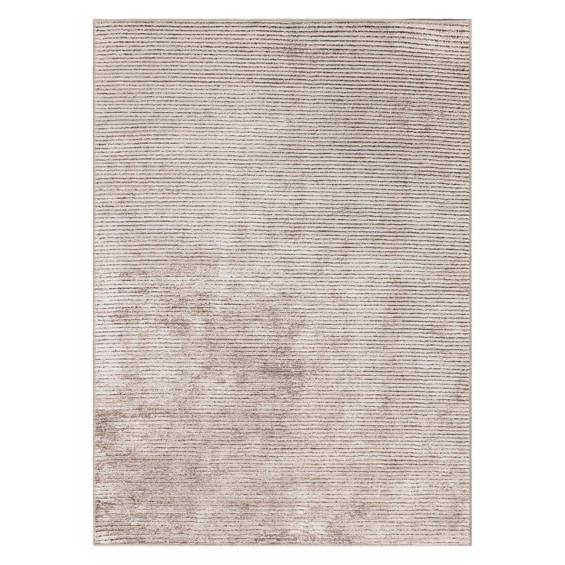 World Rug Gallery Beige 7 ft. 7 in. x 9 ft. 6 in. Contemporary Distressed Stripe Machine Washable Area Rug 5080BEIGE8X10