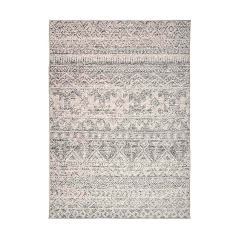 World Rug Gallery Bohemian Distressed Geometric Gray 7 ft. 10 in. x 10 ft. Area Rug 246Gray8x10