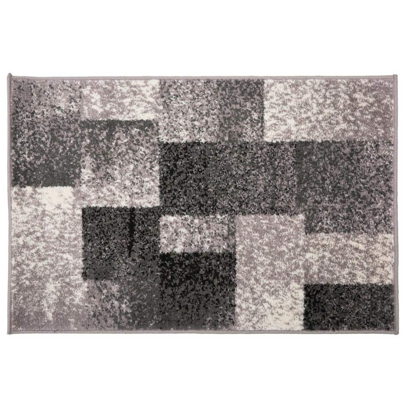 World Rug Gallery Contemporary Distressed Boxes Gray 2 ft. x 3 ft. Indoor Area Rug 956-Gray-2×3