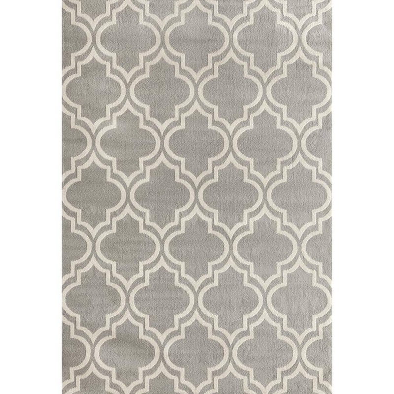 World Rug Gallery Modern Moroccan Trellis Gray 5 ft. x 7 ft. Area Rug 9101 Gray 5′ X 7′