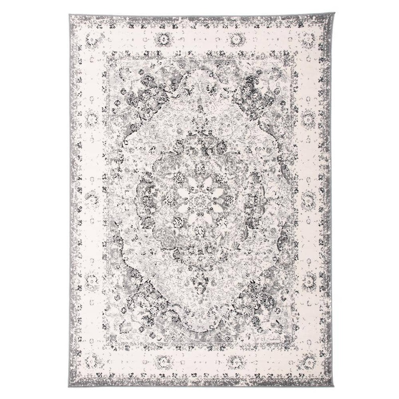 World Rug Gallery Traditional Distressed Medallion Area Rug 5′ x 7′ Gray Mon830Gray5x7