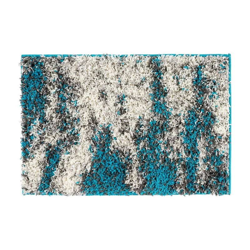 World Rug Gallery Turquoise 2 ft. x 3 ft. Modern Abstract Design Plush Shag Area Rug 466Turquoise2x3