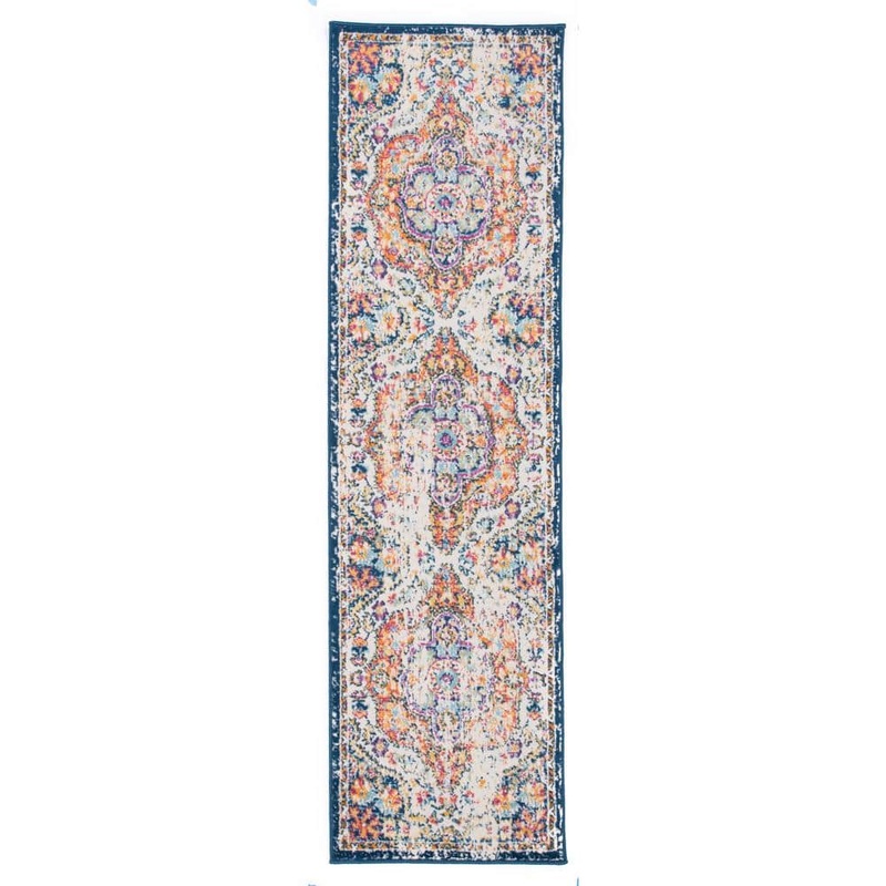 WRG Monaco Multi 2 ft. 7 in. x 10 ft. Geometric Shapes Circles Runner Rug MON836MULTI27x10