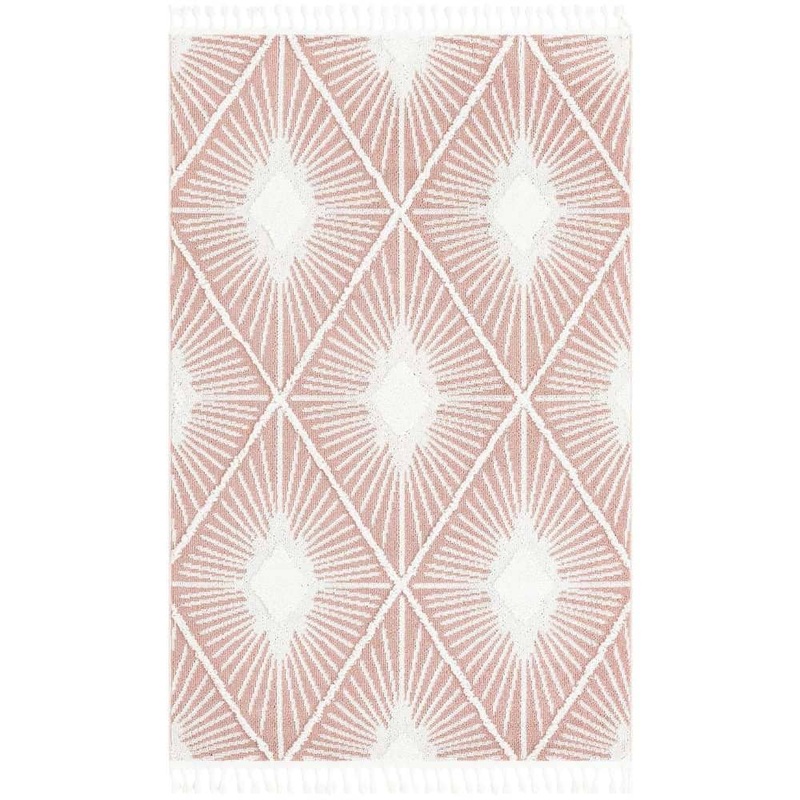 Unique Loom Boho Lilah Pink 5 ft. 3 in. x 8 ft. Area Rug 3188523