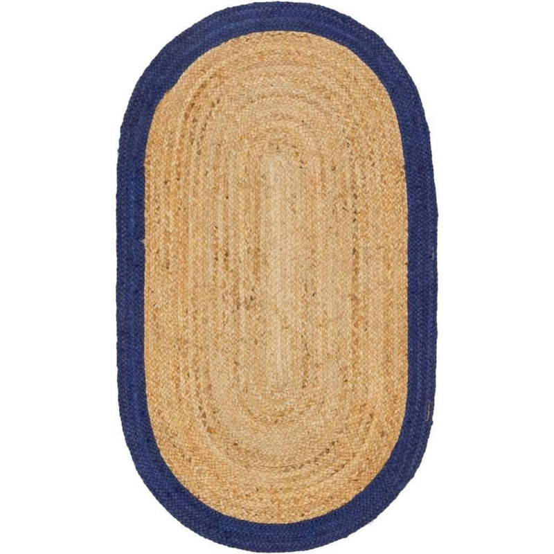 Unique Loom Braided Jute Goa Natural 3′ 3 x 5′ 1 Area Rug 3142795
