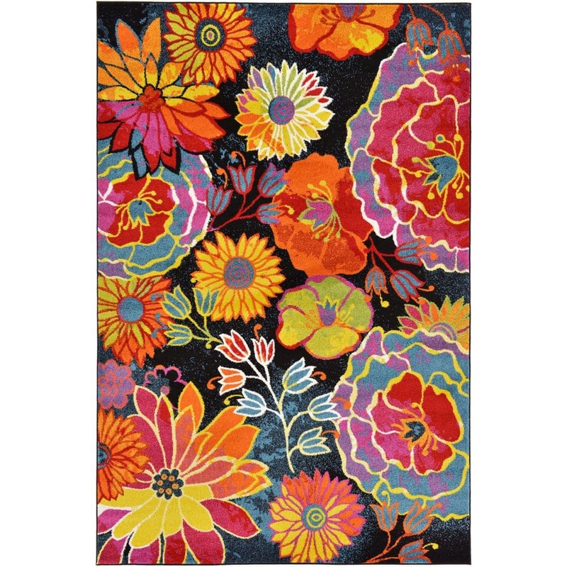Unique Loom Lyon Kennedy Black 6′ 0 x 9′ 0 Area Rug 3127441