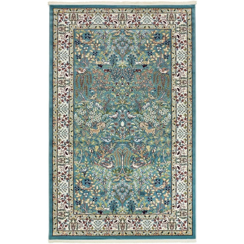 Unique Loom Narenj Collection Area Rug – Bristol (5 ft. 3 in. x 8 ft. Rectangle Blue/Beige) 3135197