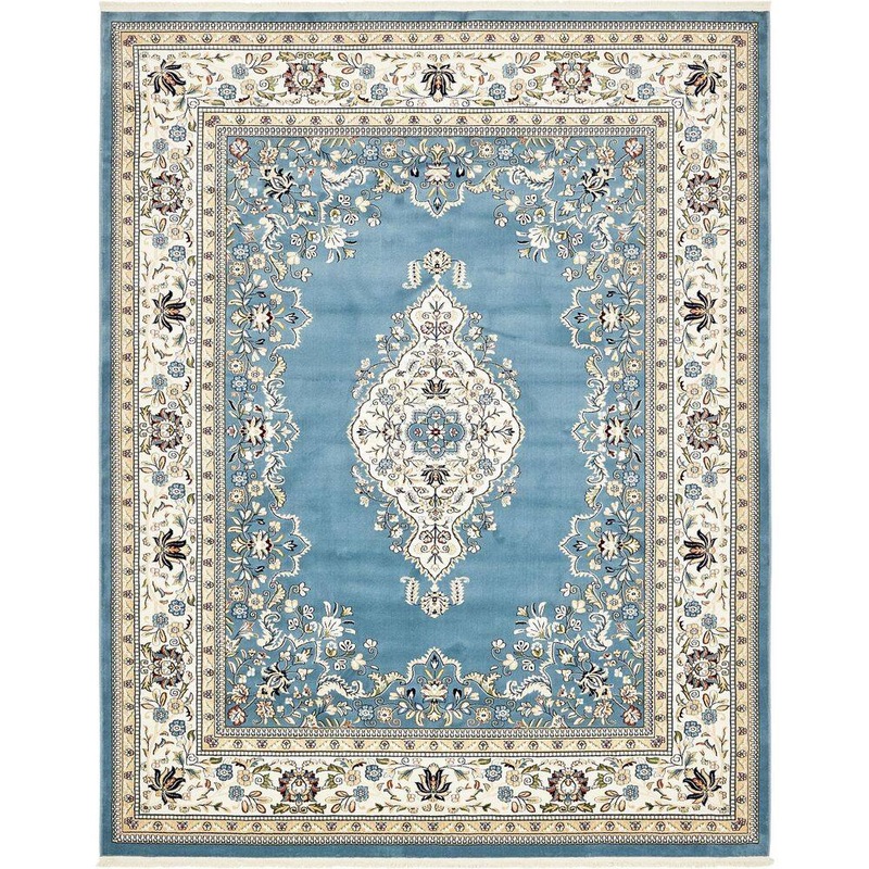 Unique Loom Narenj Collection Area Rug – Windsor (7 ft. 10 in. x 10 ft. Rectangle Blue/Burgundy) 3136920