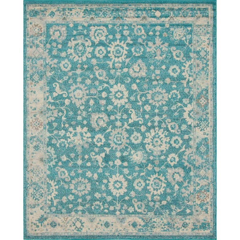Unique Loom Penrose Krystle Turquoise 8 ft. x 10 ft. Area Rug 3143475