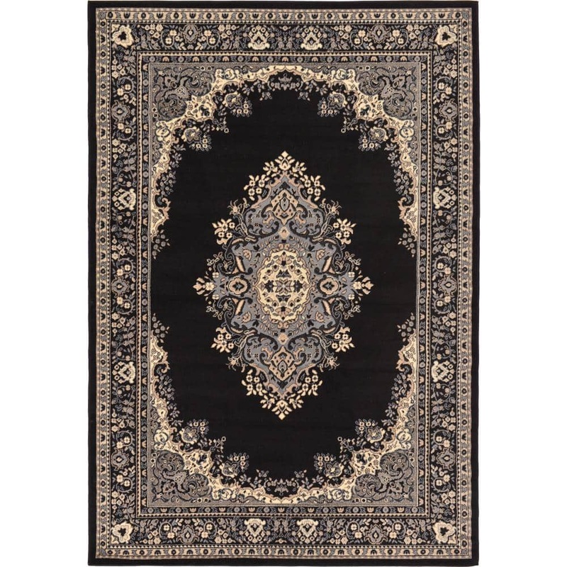 Unique Loom Reza Washington Black 6′ 0 x 9′ 0 Area Rug 3128748