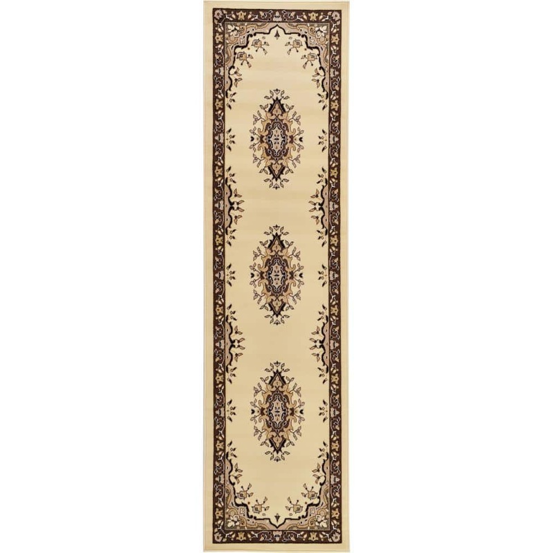 Unique Loom Reza Washington Ivory 2′ 7 x 10′ 0 Runner Rug 3119178