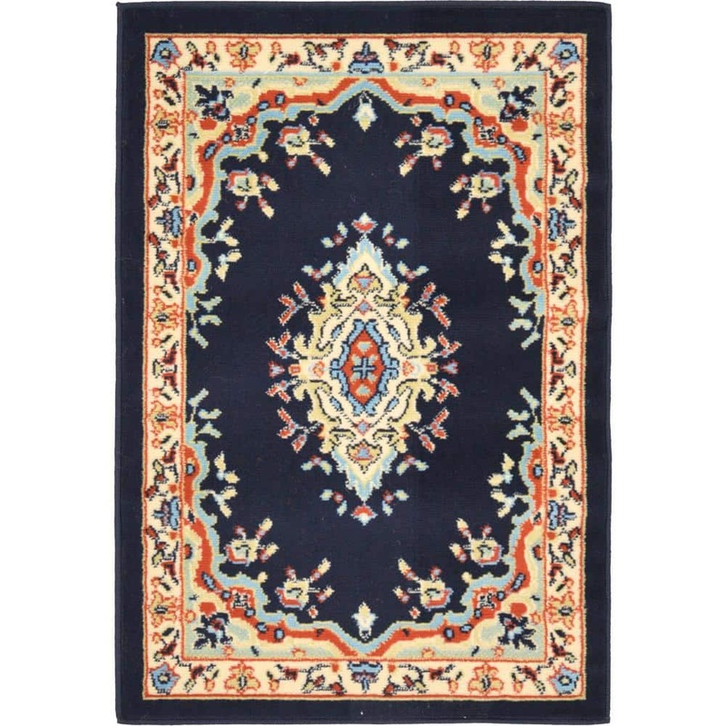 Unique Loom Reza Washington Navy Blue 2′ 2 x 3′ 0 Area Rug 3123477