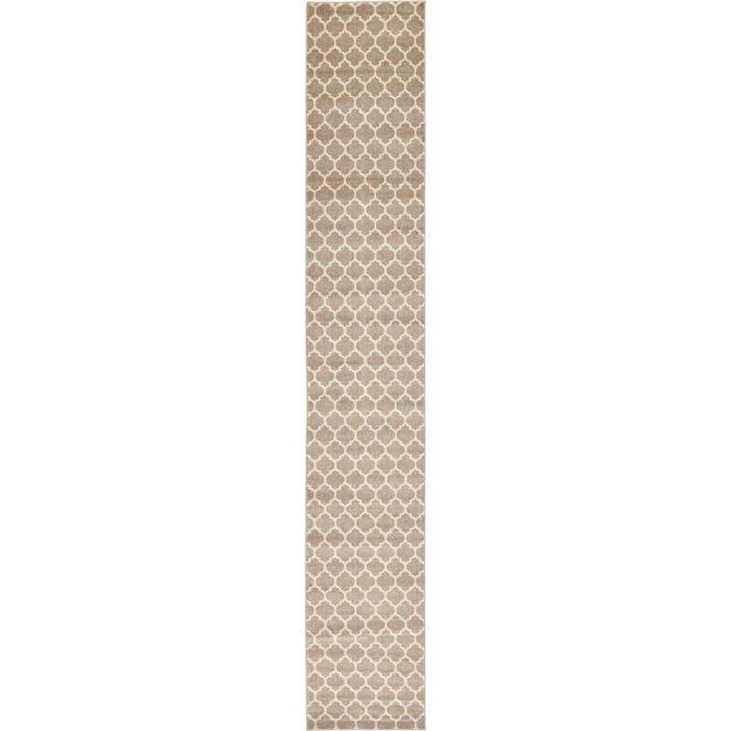Unique Loom Trellis Philadelphia Light Brown/Beige 2′ 7 x 16′ 5 Runner Rug 3128547