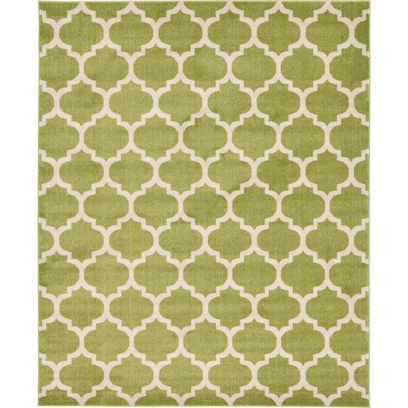 Unique Loom Trellis Philadelphia Light Green/Beige 8′ 0 x 10′ 0 Area Rug 3128679