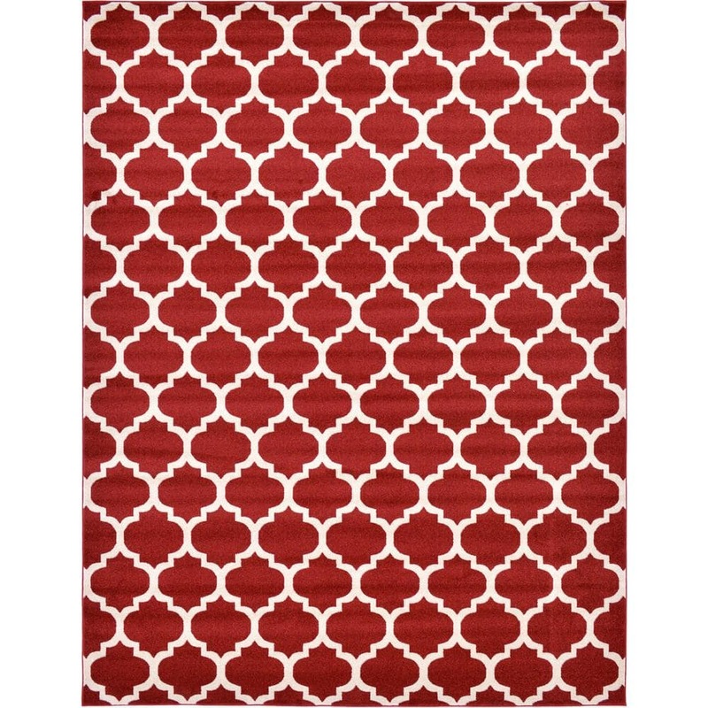Unique Loom Trellis Philadelphia Red/Beige 10′ 0 x 13′ 0 Area Rug 3120474