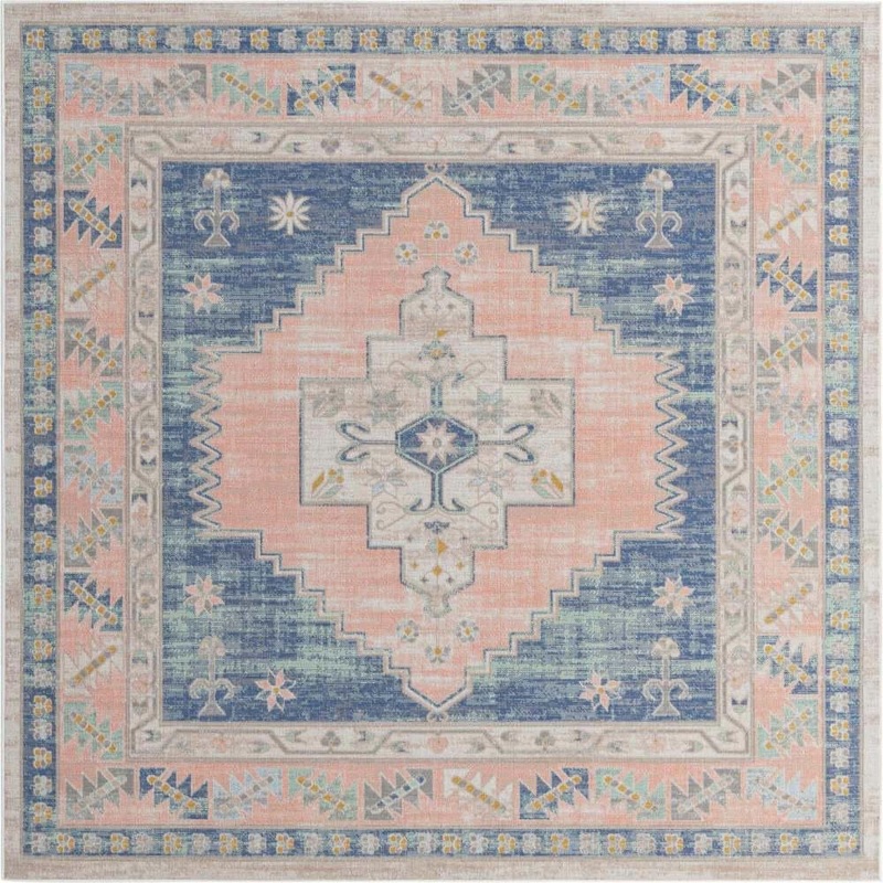Unique Loom Whitney Geneva French Blue 7 ft. 10 in. x 7 ft. 10 in. Area Rug 3154921
