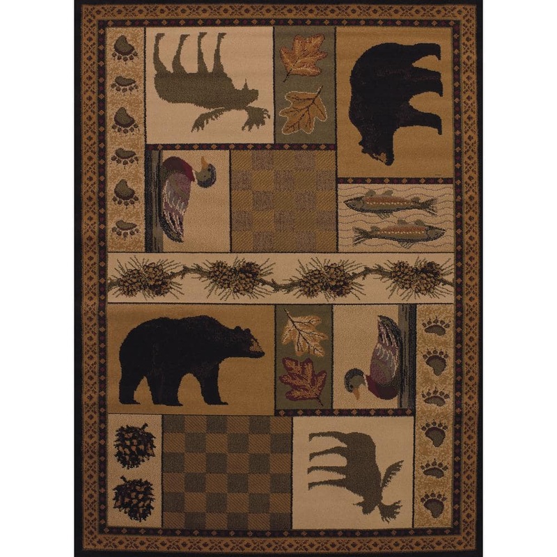 United Weavers Affinity Pine Montage Lodge 5 ft. 3 in. x 7 ft. 2 in. Area Rug 750 03743 58