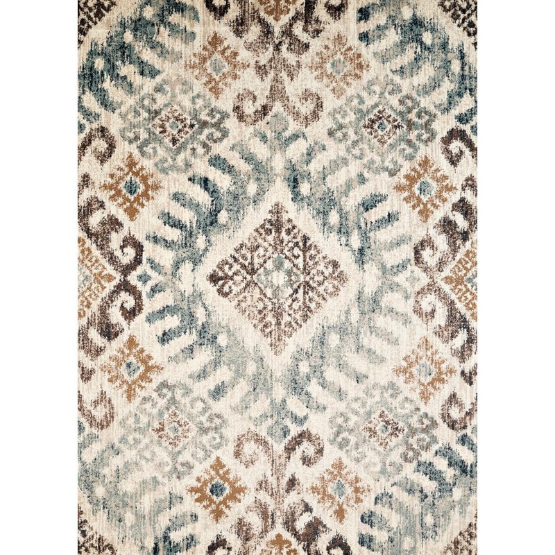 United Weavers Bridges Verazanno Blue 9 ft. 10 in. x 13 ft. 2 in. Geometric Olefin Area Rug 3001 00260 1013