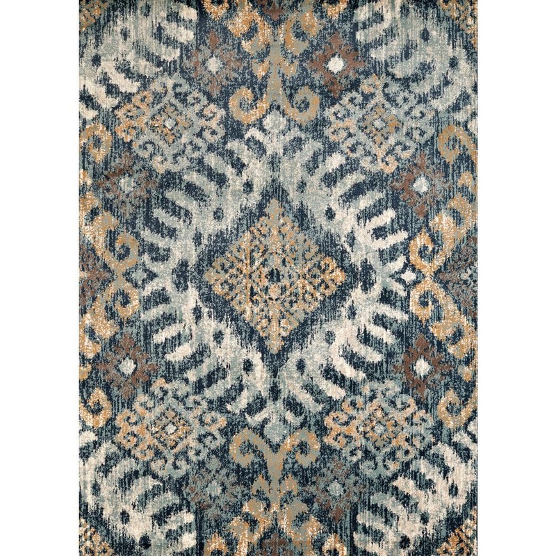 United Weavers Bridges Verazanno Navy 9 ft. 10 in. x 13 ft. 2 in. Geometric Olefin Area Rug 3001 00264 1013