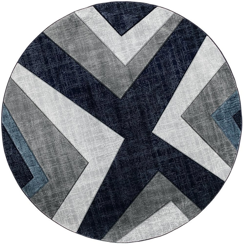 United Weavers Bristol Zine Navy 7 ft. 10 in. x 7 ft. 10 in. Round Rug 2050 10064 88R