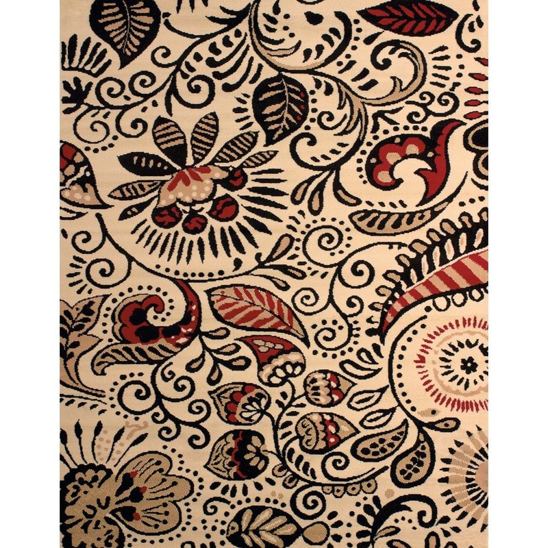 United Weavers Dallas Bandanna Ivory 5 ft. x 7 ft. Indoor Area Rug 851 11015 58