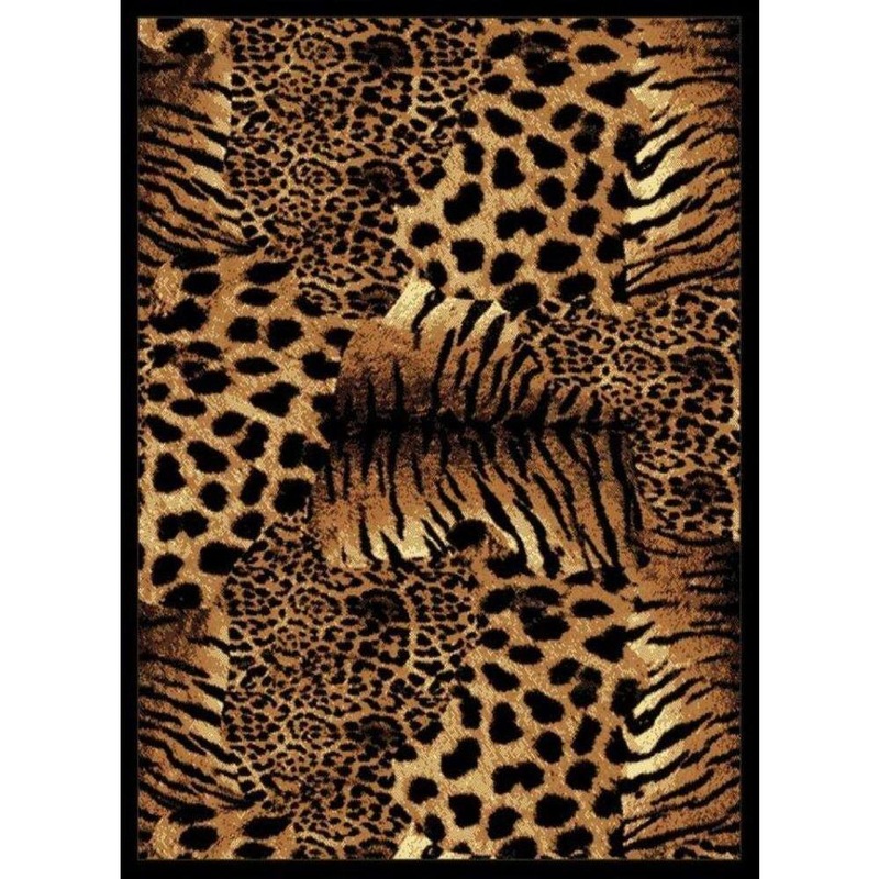 United Weavers Painted Skins Beige/Black 5 ft. x 7 ft. Area Rug 910 05550 58