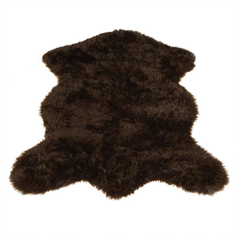 Walk on Me Brown 5 ft. x 7 ft. Made in France Faux Fur Luxuriously Soft and Eco Friendly Area Rug Bear Pelt 57021