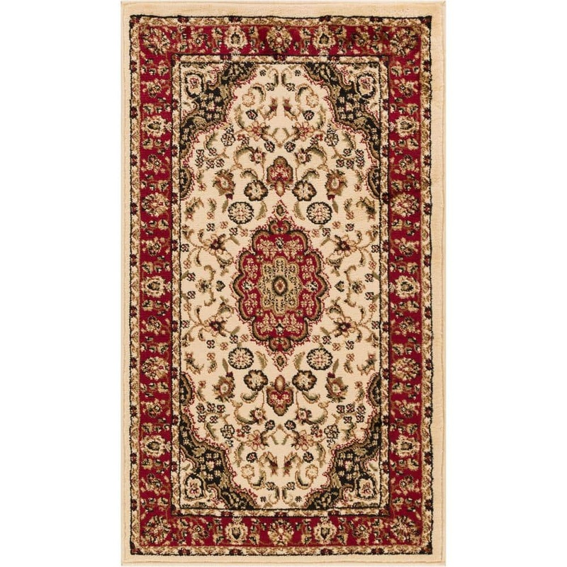 Well Woven Barclay Medallion Kashan Ivory 2 ft. x 4 ft. Traditional Area Rug 541023