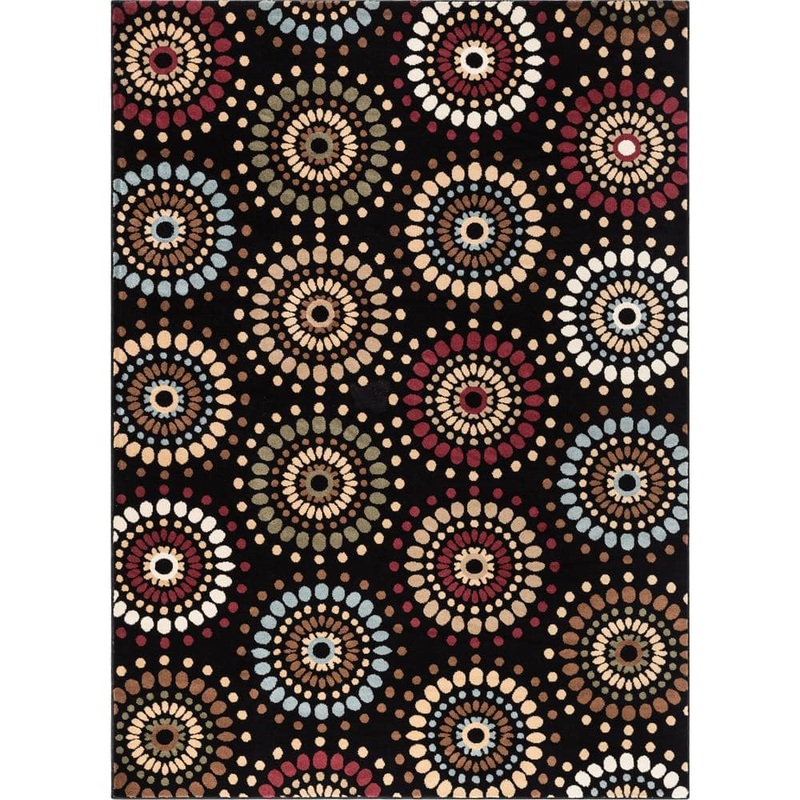 Well Woven Barclay Orchid Fields Black 7 ft. x 10 ft. Contemporary Suzani Area Rug 547636