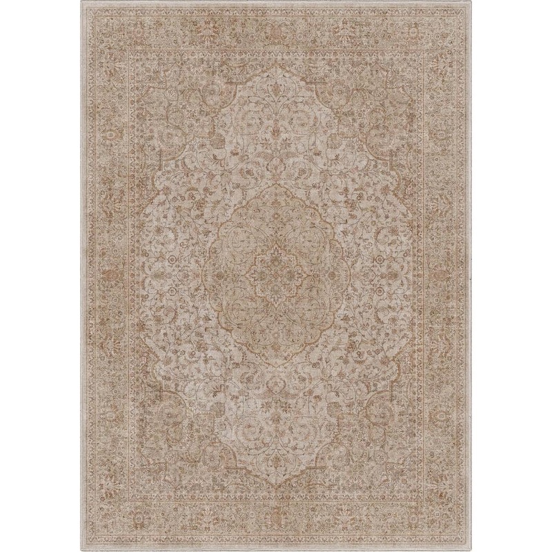 Well Woven Beige 3 ft. 11 in. x 5 ft. 3 in. Asha Odette Vintage Persian Oriental Area Rug W-AS-05A-4