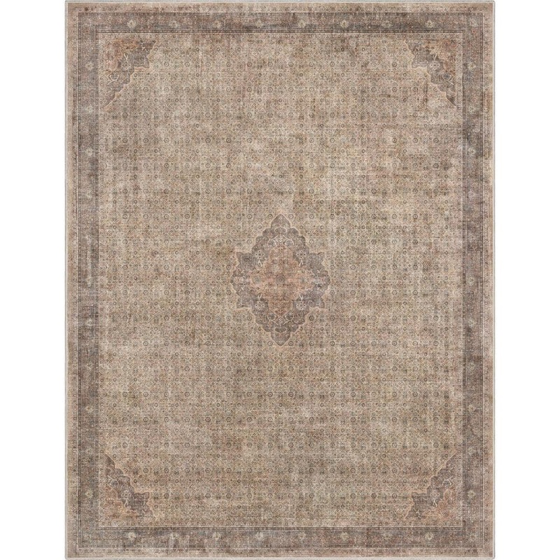 Well Woven Beige Brown 7 ft. 7 in. x 9 ft. 10 in. Asha Lilith Vintage Persian Oriental Area Rug W-AS-06A-7
