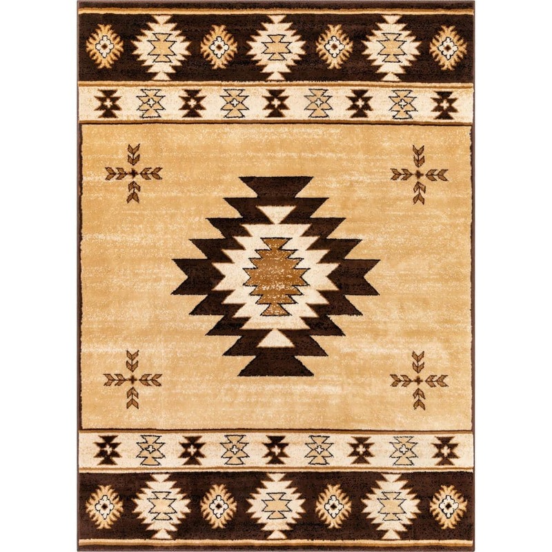 Well Woven Brown 7 ft. 10 in. x 9 ft. 10 in. Dulcet Rodrigo Southwestern Diamond Pattern Area Rug DU-148-7