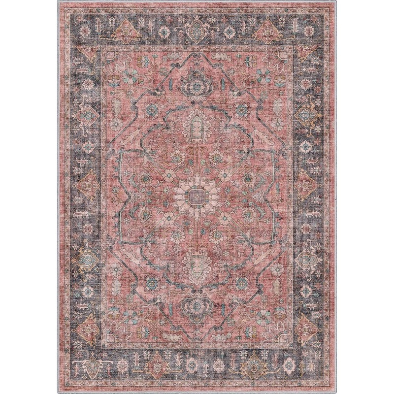 Well Woven Coral 3 ft. 3 in. x 5 ft. Apollo Antigua Vintage Persian Oriental Area Rug W-AP-21C-4