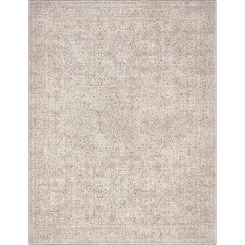 Well Woven Ivory and Cream 3 ft. 11 in. x 5 ft. 3 in. Flat-Weave Asha Isolde Vintage Oriental Botanical Area Rug W-AS-08D-4