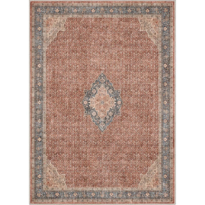 Well Woven Red Blue 5 ft. 3 in. x 7 ft. 3 in. Asha Lilith Vintage Persian Oriental Area Rug W-AS-06E-5