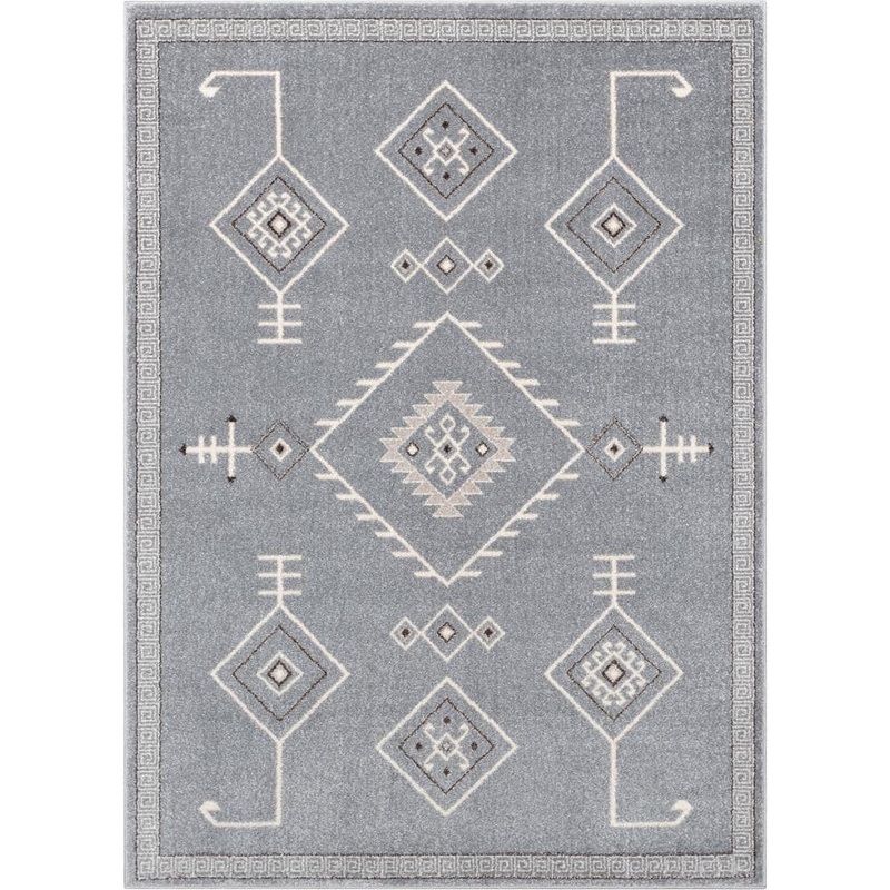 Well Woven Sydney Azra Tribal Medallion Grey 5 ft. 3 in. x 7 ft. 3 in. Area Rug 28875