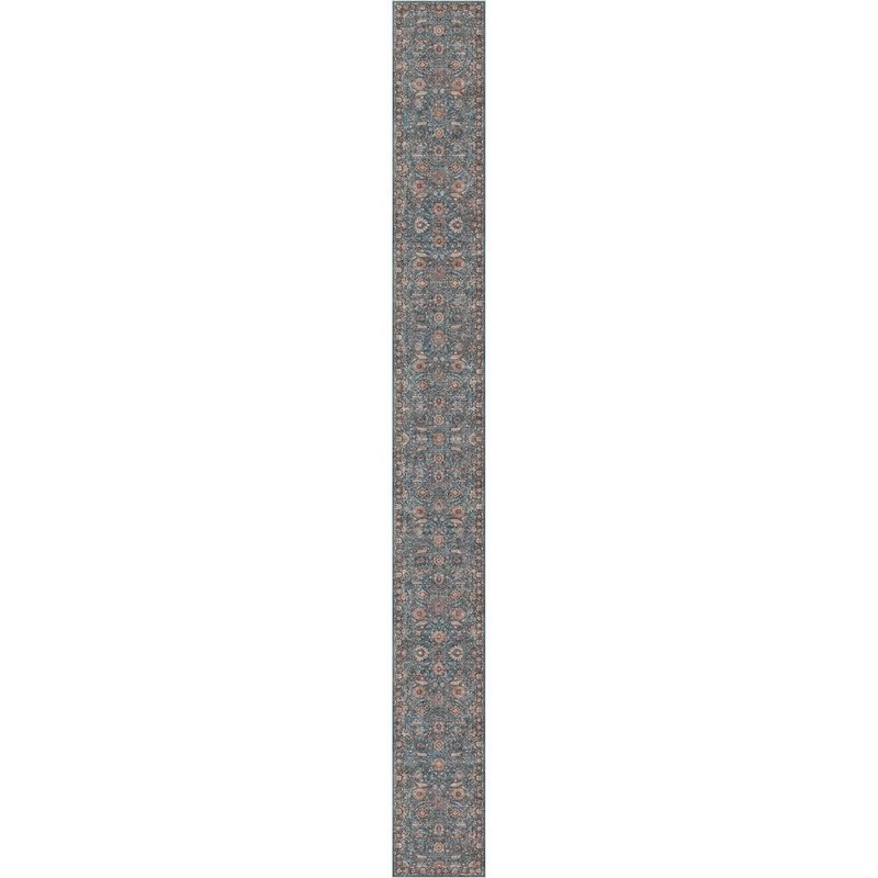 Well Woven Teal 2 ft. 7 in. x 24 ft. 9 in. Asha Liana Vintage Persian Oriental Runner Area Rug W-AS-01B-3H