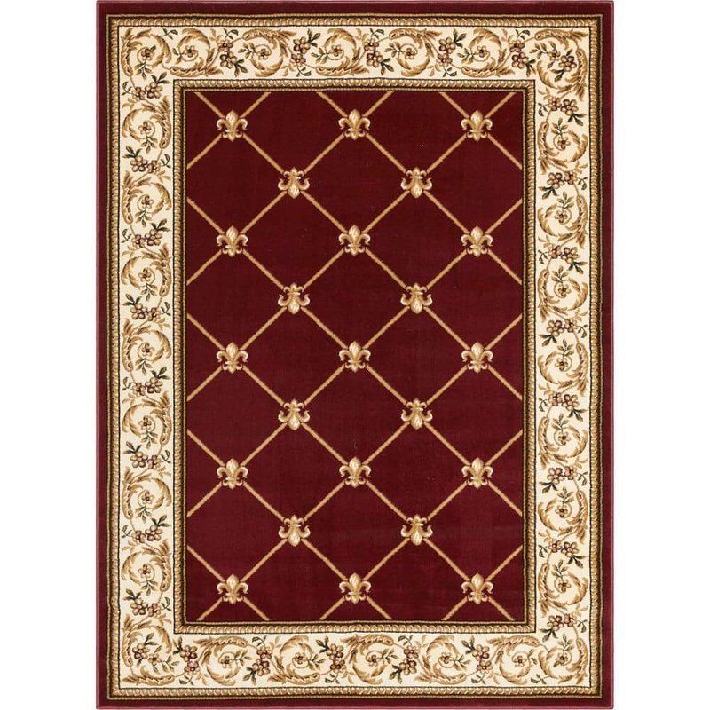 Well Woven Timeless Fleur De Lis Red 7 ft. x 9 ft. Traditional Classical Area Rug 36206